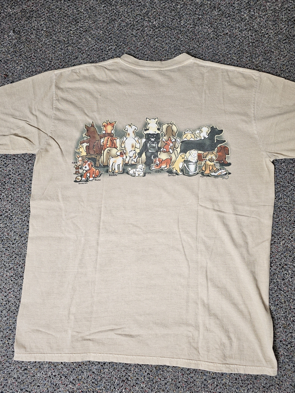 VTG Crazy Shirts Adopt-a-Dog Graphic Tee in Beige - Picture 2 of 4